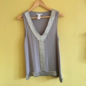 ON SALE!  Cute Silk Beaded Alice + Olivia top